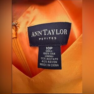 Vintage Ann Taylor Vibrant Orange Silk Dress